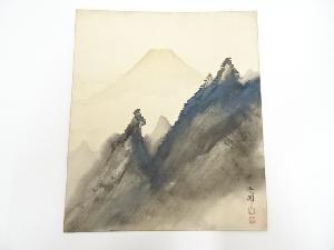 大正～昭和頃　光邦筆　山水図　肉筆色紙